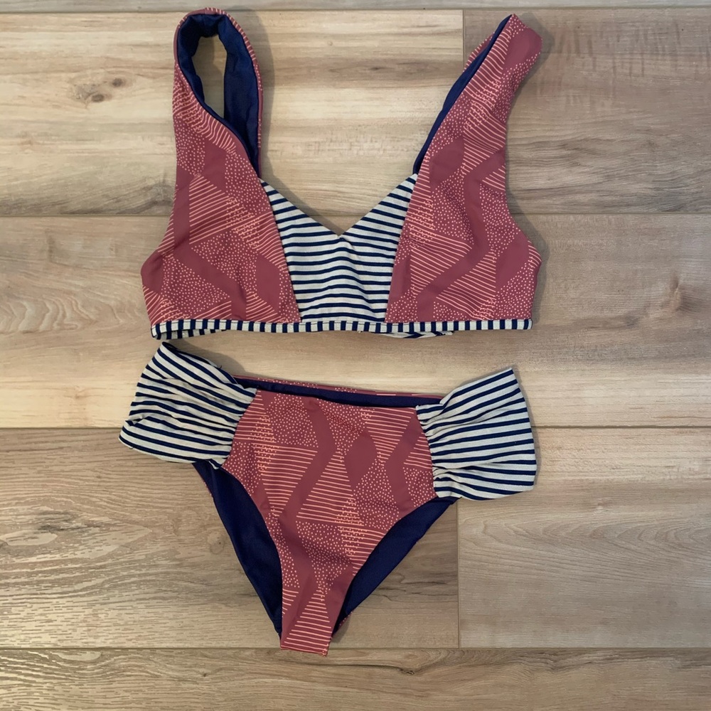 Seea Pink and Blue Bikini Set